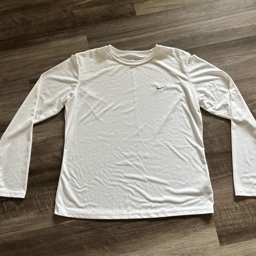Nike White Long Sleeve Athletic Tee